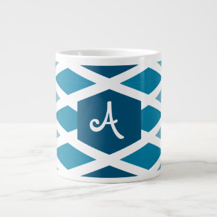 Taza De Café Gigante Monograma azul de naranja