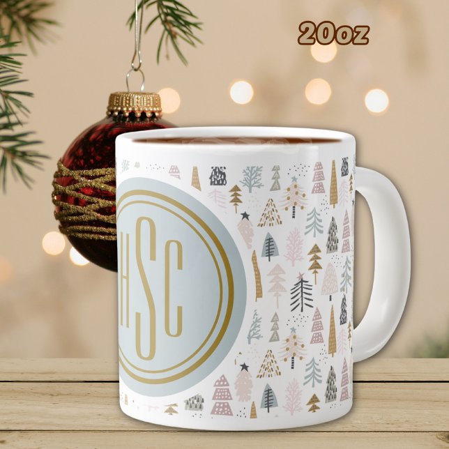 Taza De Café Gigante Monograma, Big 20oz. Árboles de invierno rústicos (Subido por el creador)