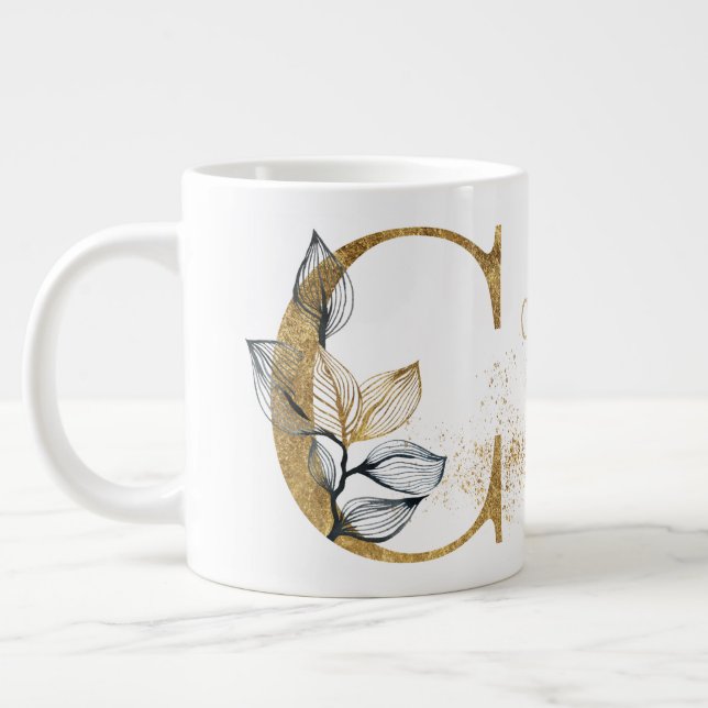 Taza De Café Gigante Monograma "C" Jumbo Mug Soul Crema de Hielo (Izquierda)