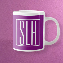 Taza De Café Gigante Monograma de iniciales modernas en negrita 3 | Bla