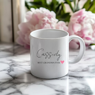Taza De Café Gigante Monograma de la mejor abuela jamás   Mug personali