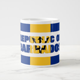 Taza De Café Gigante Monograma de la REPÚBLICA DE BARBADOS