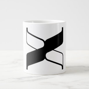 Taza De Café Gigante Monograma de letra elegante X