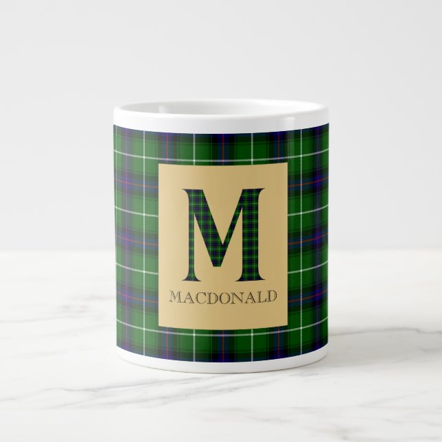 Taza De Café Gigante Monograma de MacDonald Tartan M (Frente)