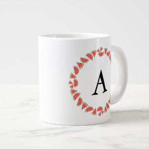 Taza De Café Gigante Monograma del círculo de la sandía