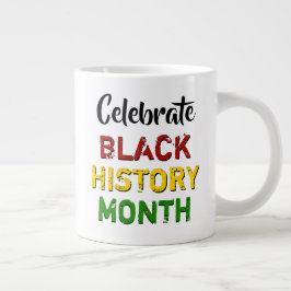 Taza De Café Gigante Monograma del mes de la historia negra