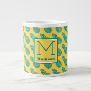 Taza De Café Gigante Monograma del modelo el   de la piña