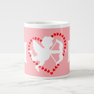 Taza De Café Gigante monograma elegante lindo valentina, dulce para par