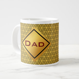 Taza De Café Gigante Monograma enorme del modelo del oro