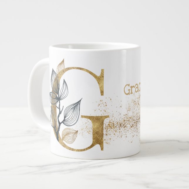 Taza De Café Gigante Monograma "G" Jumbo Mug Soul Crema de Hielo (Izquierda)
