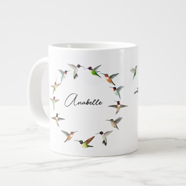 Taza De Café Gigante Monograma Hummingbird (Izquierda)
