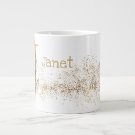 Taza De Café Gigante Monograma "J" Jumbo Mug Soul Crema de Hielo