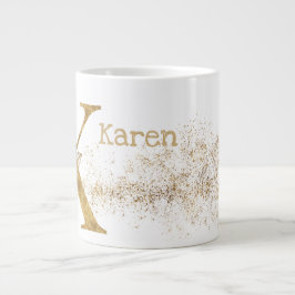 Taza De Café Gigante Monograma "K" Jumbo Mug Soul Crema de Hielo