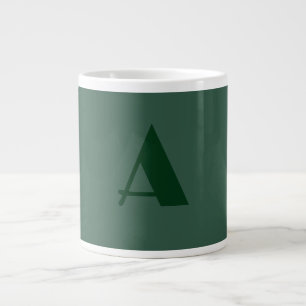 Taza De Café Gigante Monograma Letra inicial personalizado Retro verde 