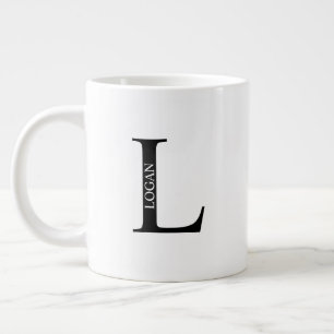 Taza De Café Gigante Monograma personalizado y nombre gigante café Mug