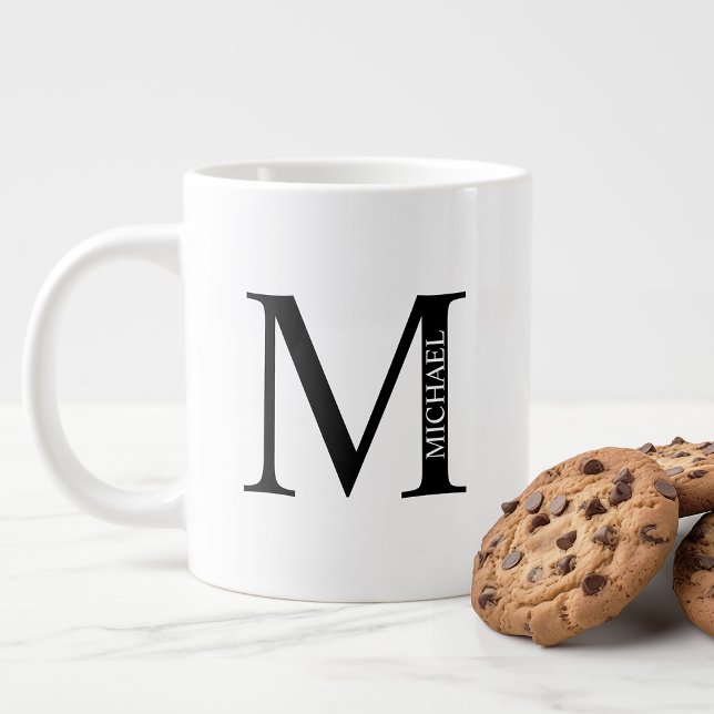 Taza De Café Gigante Monograma personalizado y nombre gigante café Mug (Subido por el creador)
