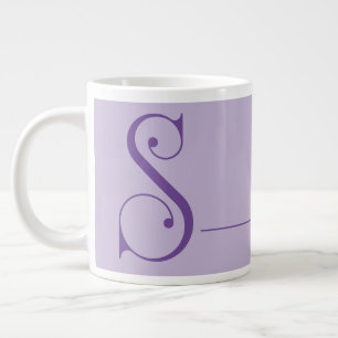 Taza De Café Gigante Monograma S en bella tipografía de desplazamiento