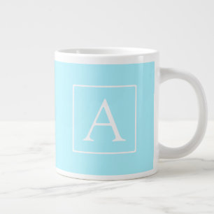 Taza De Café Gigante Monograma simple cielo azul