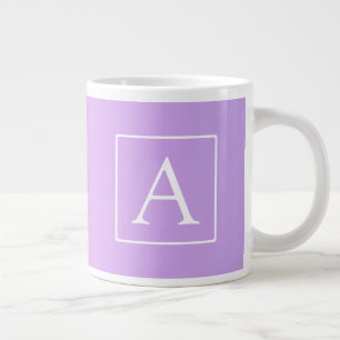 Taza De Café Gigante Monograma simple Ombre rosa/morado sutil