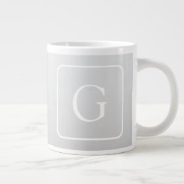Taza De Café Gigante Monograma sutil gradiente gris claro