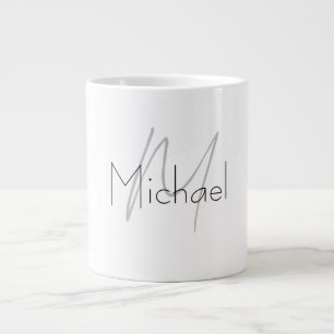 Taza De Café Gigante Monogramado Nombre moderno plano Minimalista