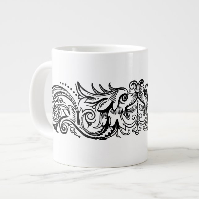 Taza De Café Gigante Monstruo amarrado Jumbo Mug (Izquierda)