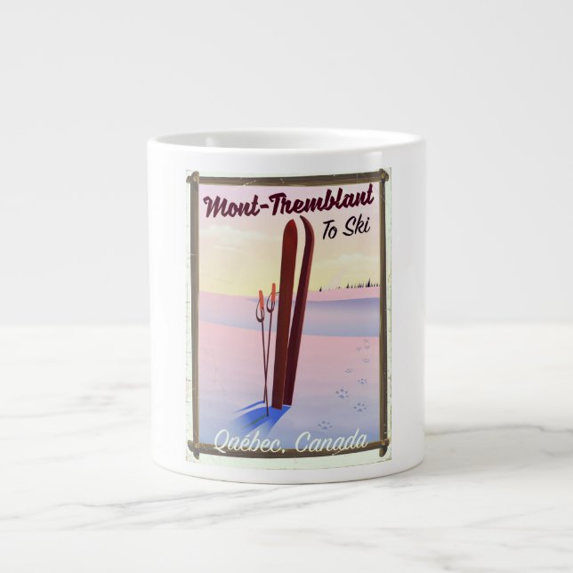 Taza De Café Gigante Mont-Tremblant poster de Esquí de Quebec. (Frente)