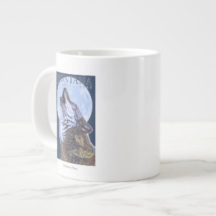 Taza De Café Gigante Montana -- Lobo grande de CountryHowling del cielo