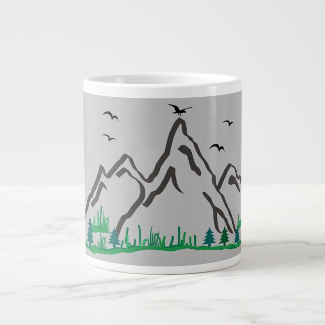 Taza De Café Gigante Montañas (Frente)