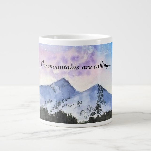 Taza De Café Gigante Montañas acuáticas tazón de café (Frente)