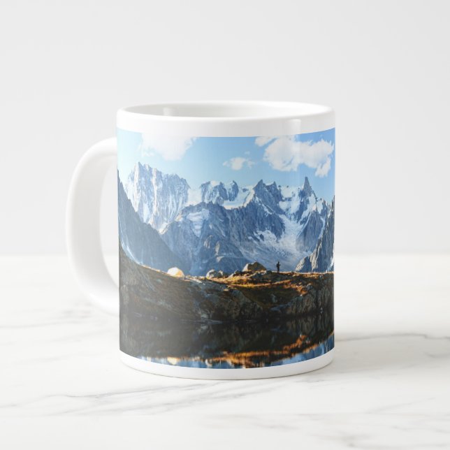 Taza De Café Gigante Montañas | Mont Blanc Massif, Francia (Izquierda)