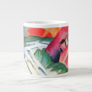 Taza De Café Gigante Montañas (Paisaje) de Franz Marc, Arte Vintage