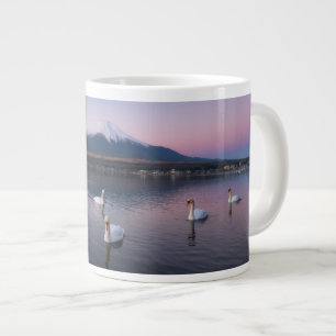 Taza De Café Gigante Monte Fuji Lago Yamanaka con cisnes