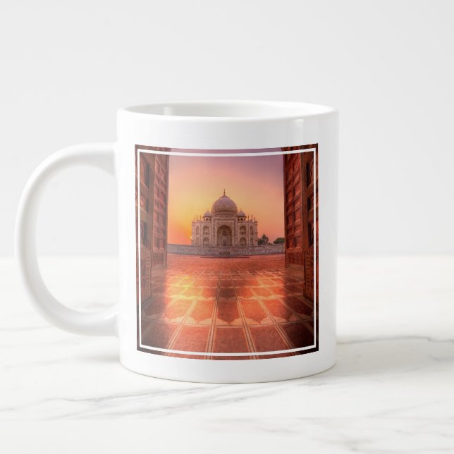 Taza De Café Gigante Monumentos | Taj Mahal, India al atardecer (Izquierda)