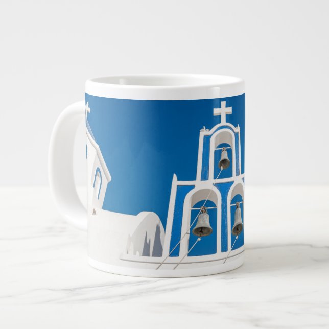 Taza De Café Gigante Monuments | Greek Blue Dome Church (Izquierda)