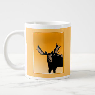 Taza De Café Gigante Moose al atardecer - Original Wildlife Art