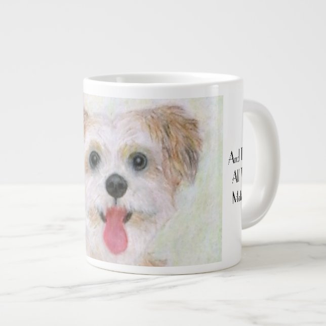 Taza De Café Gigante Morkie Dog cierra Jumbo Café Mug (Derecha)