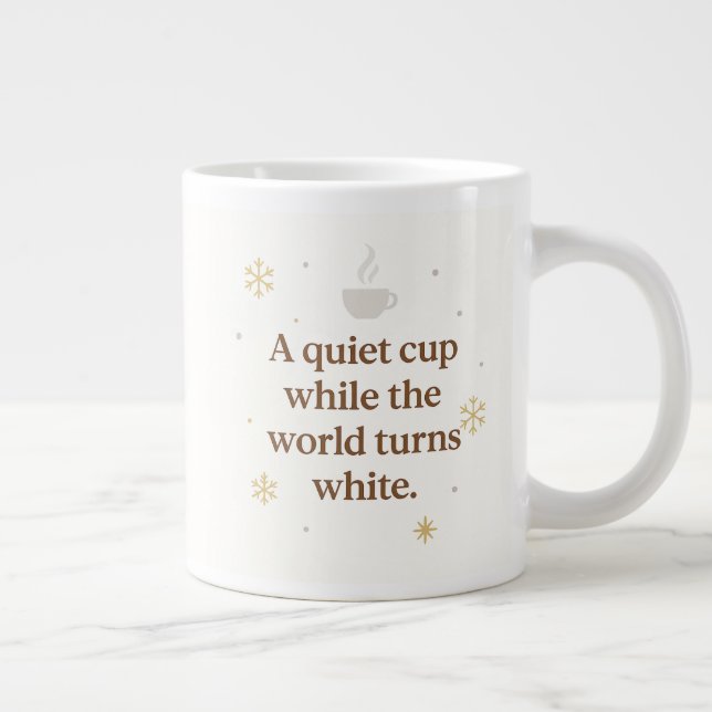 Taza De Café Gigante Morning Snowfall | A Quiet Cup | Winter Mug (Derecha)