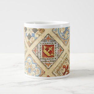 Taza De Café Gigante Mosaico Cerámico Medieval Crowne Fleur De Lis