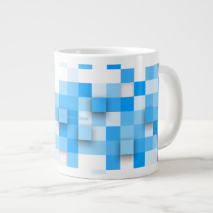 Taza De Café Gigante mosaico de cuadros de SlipperyJoe moderno de tres-