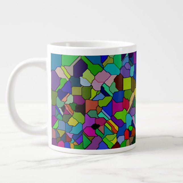 Taza De Café Gigante Mosaico inclinado de vidrio manchado 20oz Mug (Izquierda)