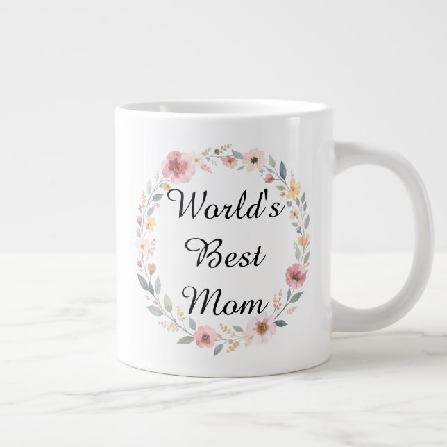Taza De Café Gigante Mother's Day Gift: "World's Best Mom" (Derecha)