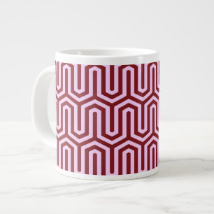 Taza De Café Gigante Motif egipcio Deco - burdeos y rosa