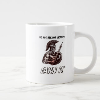 Taza De Café Gigante Motivación de Guerrero Espartano "Gánatelo" Boceto