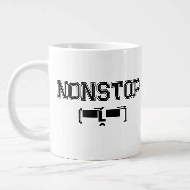 Taza De Café Gigante Motivación del Gimnasio NONSTOP Camiseta de Hoodie (Izquierda)