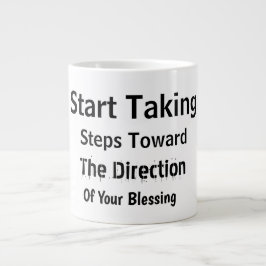 Taza De Café Gigante Motivación diaria edificante en blanco y negro mod