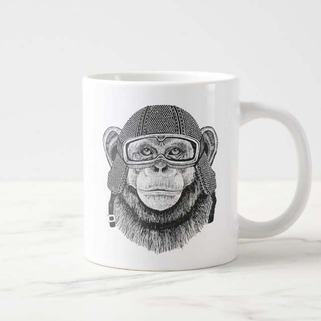 Taza De Café Gigante Motociclista Chimpanzee (Derecha)