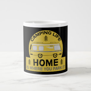 Taza De Café Gigante Motohogar   RV Motorhome   Camping Life Latte Mug