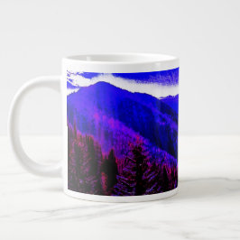 Taza De Café Gigante Mountain Blue Majesty Resumen Copa de Café