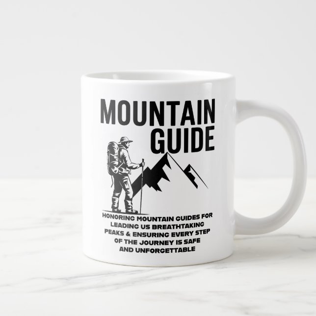 Taza De Café Gigante Mountain Guide Hiking Adventure Graphic Design (Derecha)